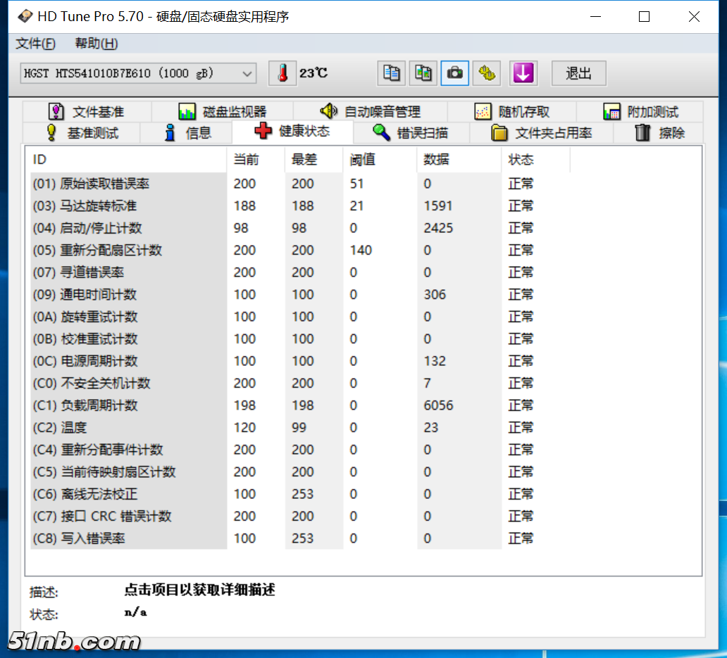 硬盘HGST 01健康图.png